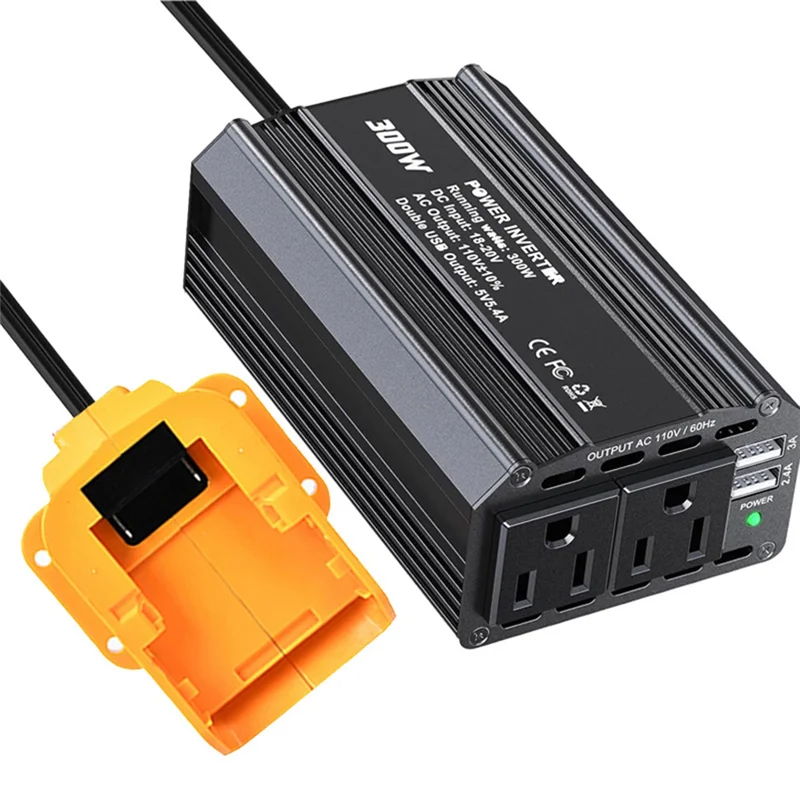 

A25P Power Inverter 300W For Li- Battery Car AC110V/DC20V Outdoor Power Station Generator