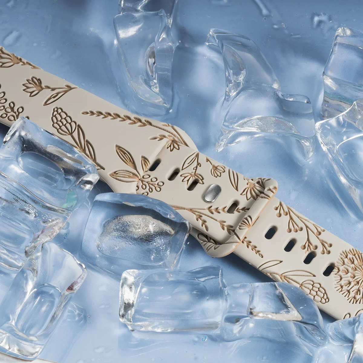 Pulseira de silicone sem lacuna para samsung galaxy watch 4/5/6/7 44mm 40mm pulseira de dente de leão gravada para galaxy watch 6 clássico 47mm