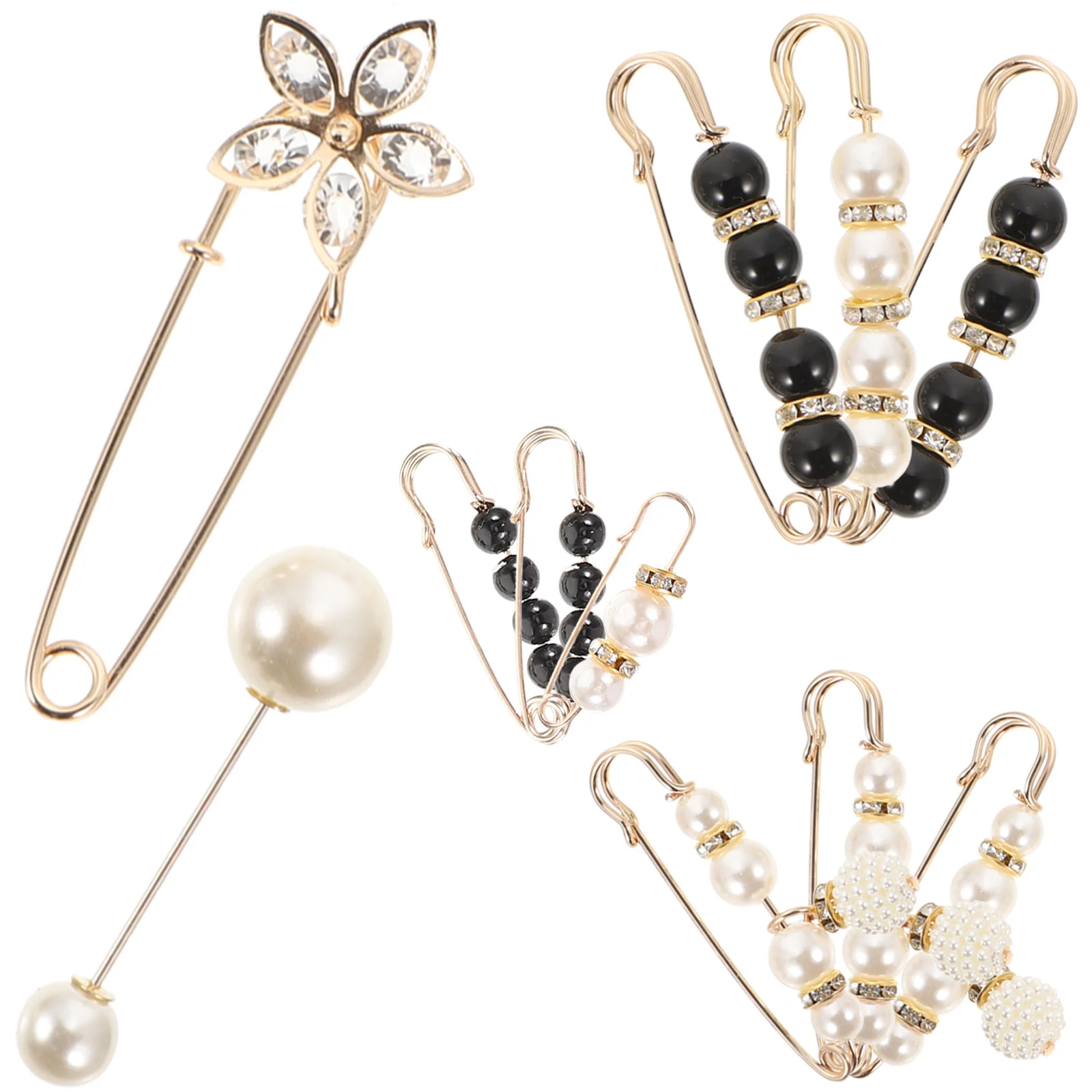 

11Pcs Waistband Brooch Pearl Brooch Pin for Pants Waist Tightening Clip Sweater Shawl Clip Decorative Safety Pin Fashionable