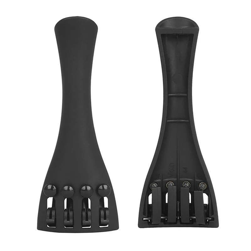 2Pcs Ultra Composite Tailpiece Black Tailpiece Carbon Fiber Tailpiece With 4-Tuners And Tailgut For 4/4 Violin