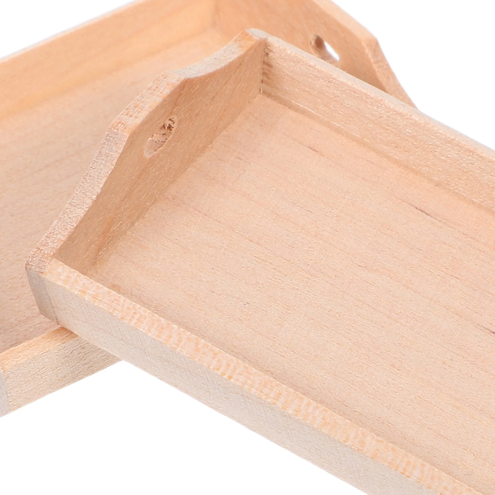 2 قطعة صينية خشبية مصغرة 1:12 دمية الخبز عموم تصميم متعدد الوظائف مادة متينة للوحة ديكور المطبخ #2