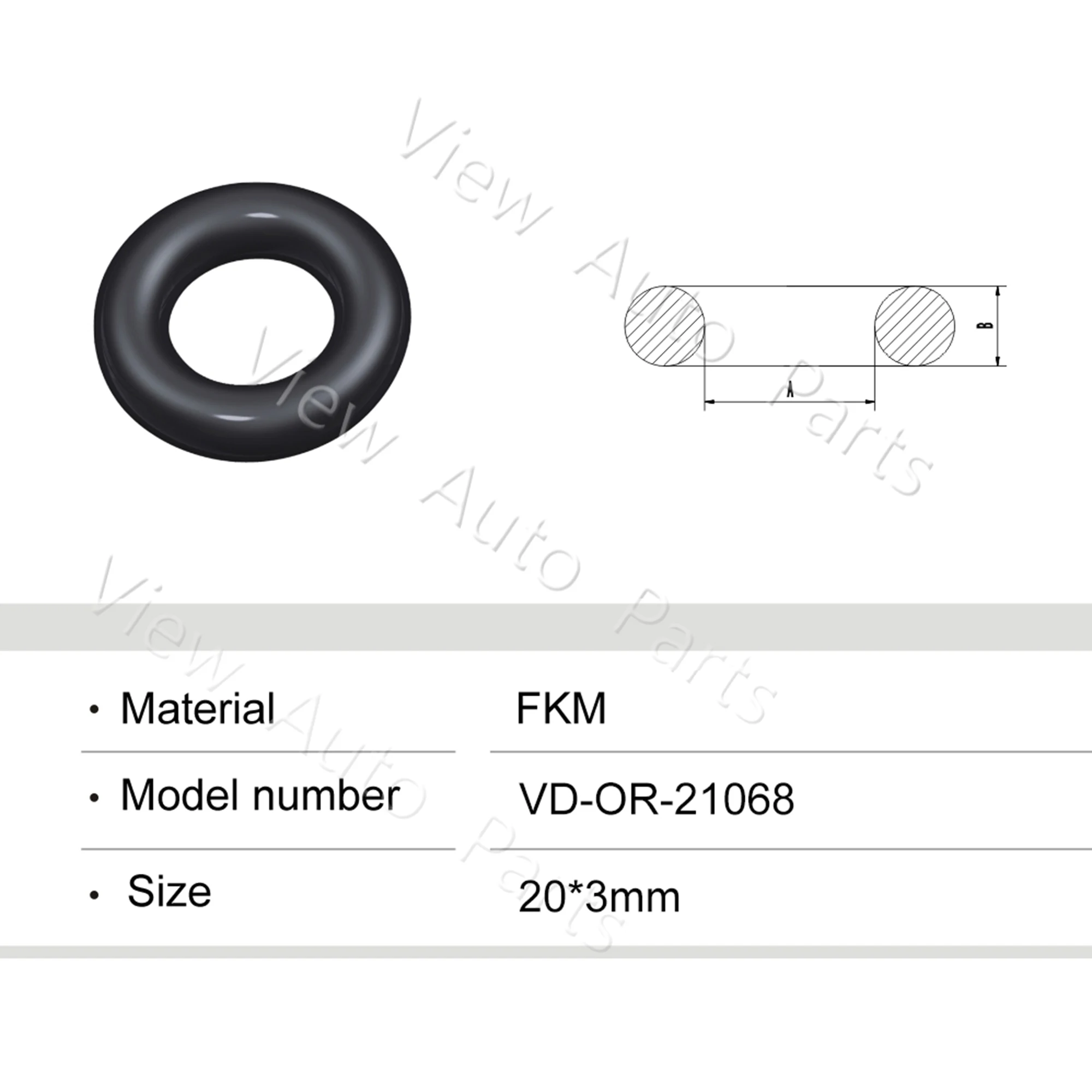 20pcs Fuel Injector Rubber O Rings Top Quality Fuel Injector Repair Kits 20*3mm VD-OR-21068