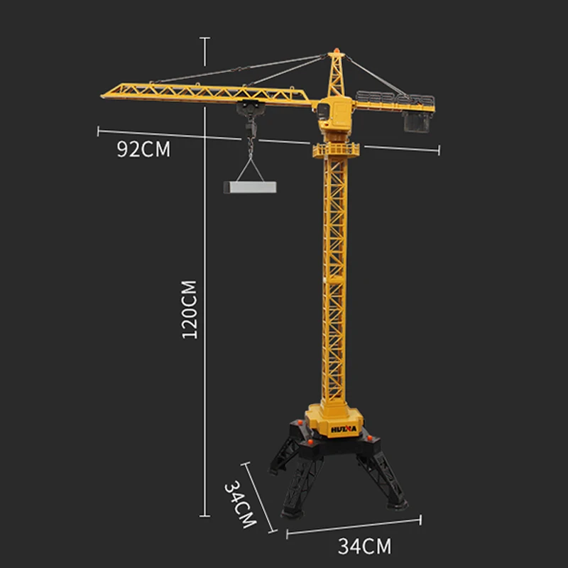 HUINA 1585 2.4G RTR 1/14 12CH RC Lifting Tower Crane Remote Control Truck Model Outdoor Toys For Boys Gift TH18063