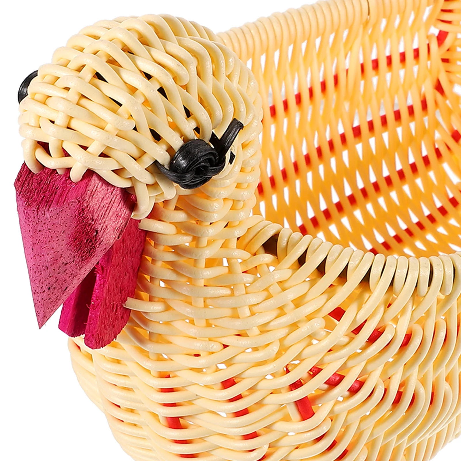 

Turkey Shape Woven Fruit Basket Imitation Rattan Storage Organizer For Kitchen Countertop Multi-Function Household Bread