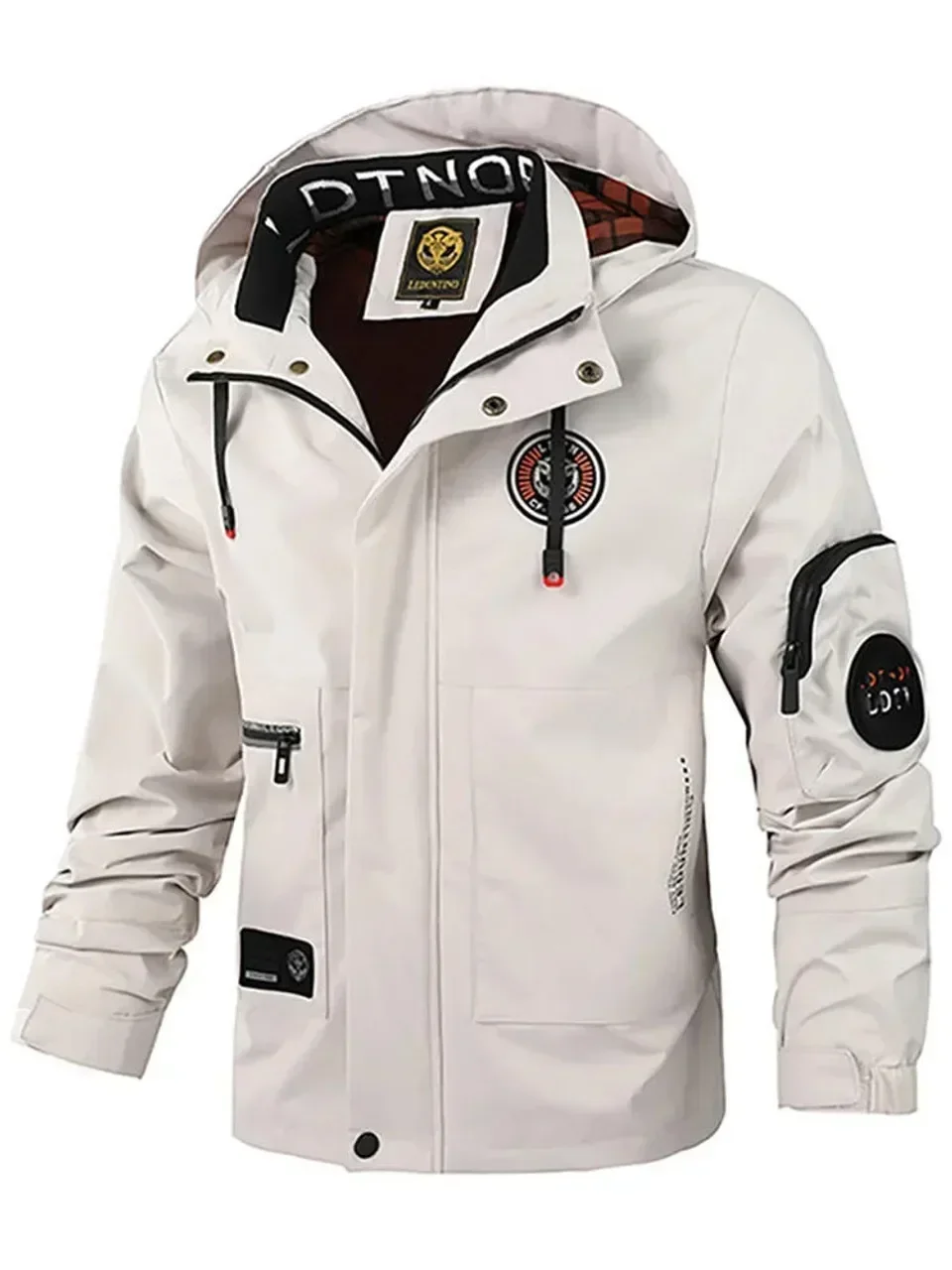 Men's Outdoor Waterproof Multi-Pocket Oversized Flight Jacket Casual Fashion Windbreaker Hooded Winter Coat Suit Jackets