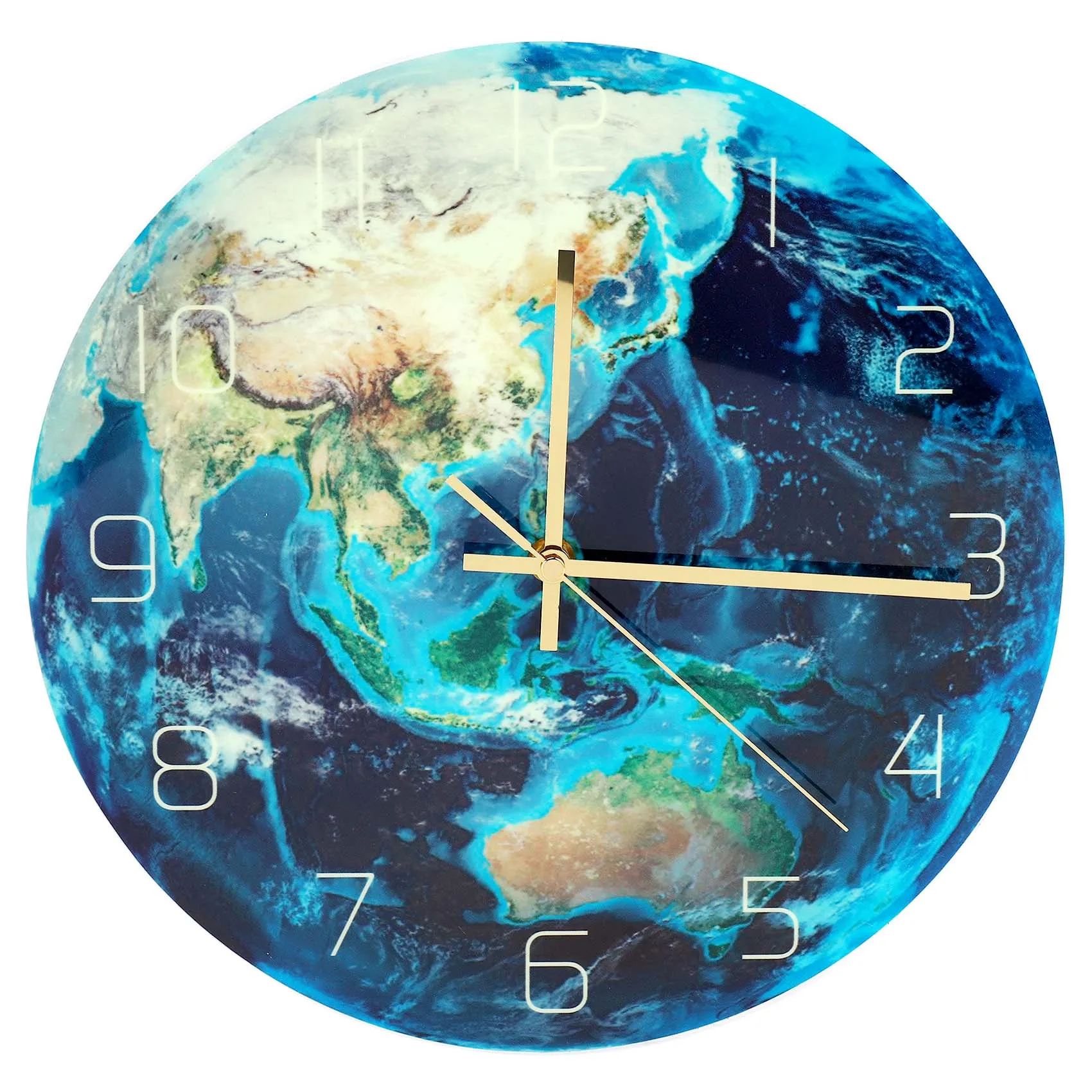 Luminous Earth Wall Clock Planet Print Clock Study Room Bedroom Living Room Decoration for Kids Baby Room