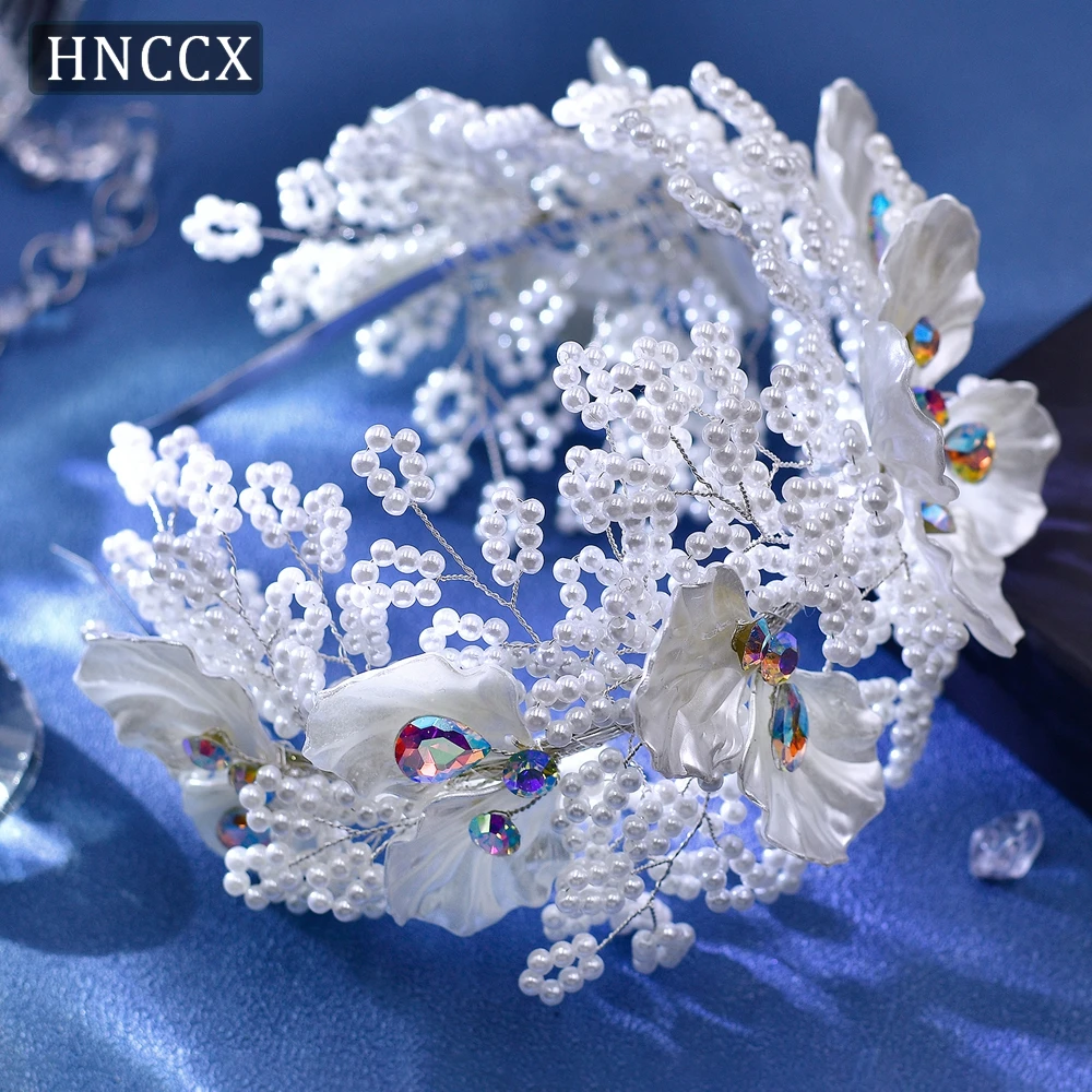 HNCCX Beaded Headdress Colorful Gemstone Headband Women's Party Headwear Elegant Wedding Event Headpiece Bride Headpieces CP675