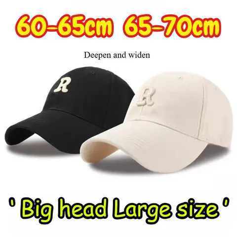 60-65cm 65-70cm 남성용 빅 헤드 야구 모자 코튼 야외 스포츠 스냅 백 캡 아빠 모자 R Lette 대형 Deepen Trucker Cap