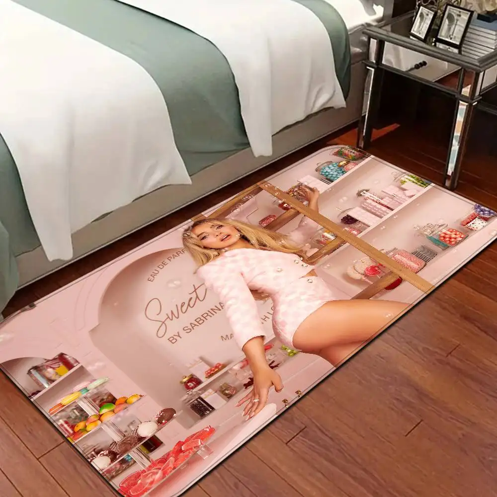 E-Espresso S-Sabrina Carpenter Short Sweet Room Mats Anti-slip Absorb Water Long Strip Cushion Bedroon Mat Household Carpets