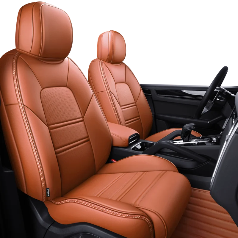 Custom Fit Car Accessories Seat Covers Full set Middle Perforated Genuine Leather Specific For Porsche Macan Cayenne  Panamera