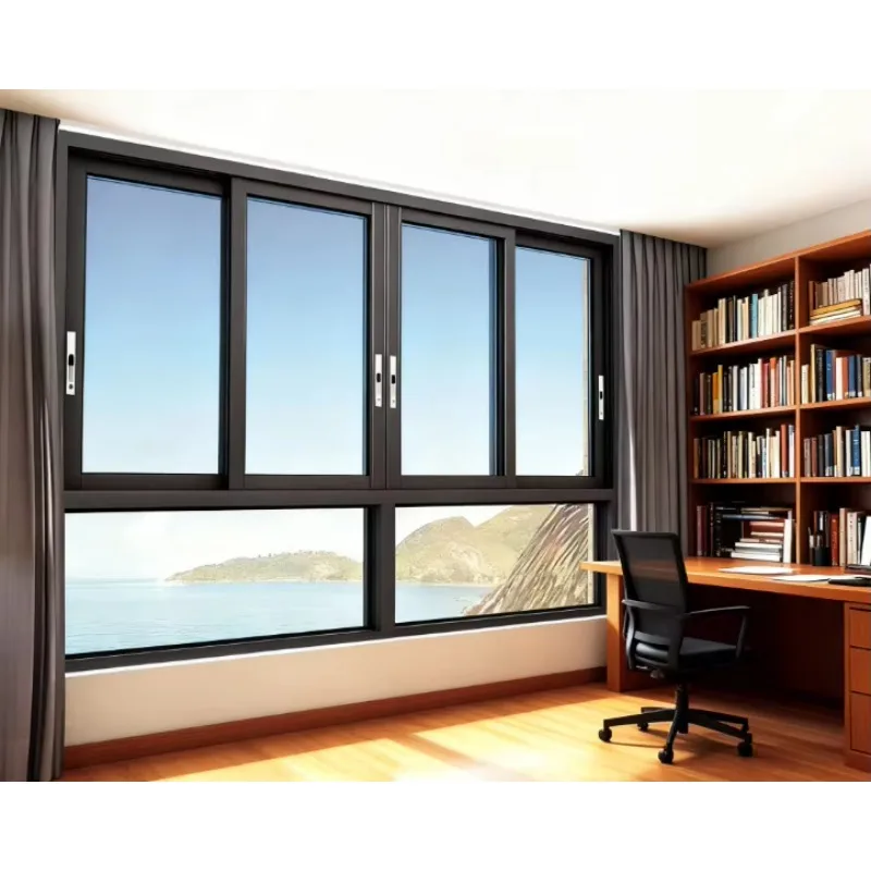 Double-glazed Sliding Windows Aluminum Alloy Frame Modern for Residential Commercial Use Tempered Glass Soundproof Features