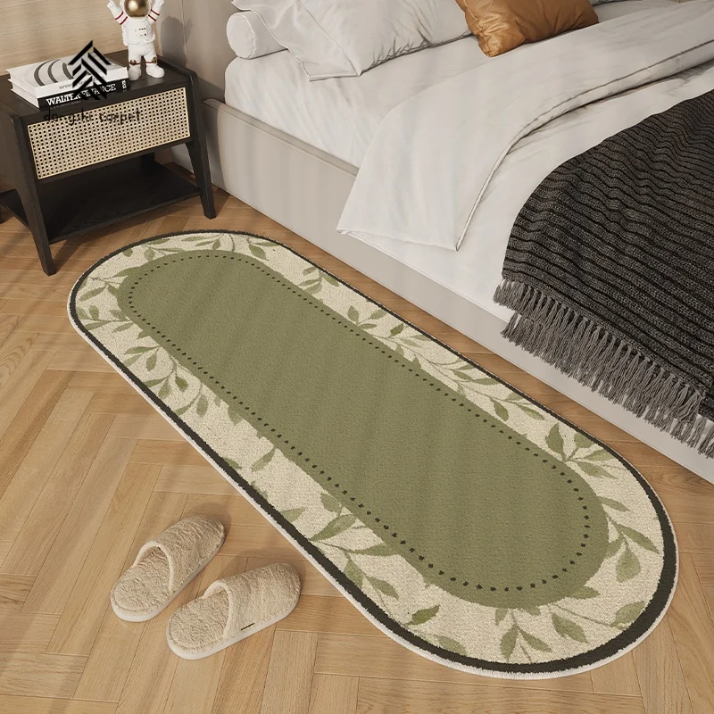 

Nordic Sle Plu Bedroom Rug Modern Simulation Camere Oval aped Wardrobe Mat Bede Blanket Comfortable Home Textile