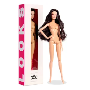 دمية عارضة أزياء للفتيات الجسم الأوروبي عارية أسود أشقر الشعر الأبيض أو الجلد العادي الجلد 12 مفاصل نشاط اللعب هدايا 1:6 أعلى 8 مبيعات دمية امرأة عارية - No3