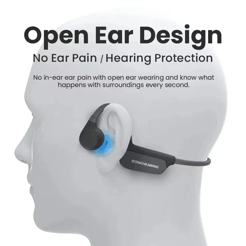 

High Quality Open Hearing Aid Bone Conduction Headphone Wireless Bluetooth for Hearing Impairment