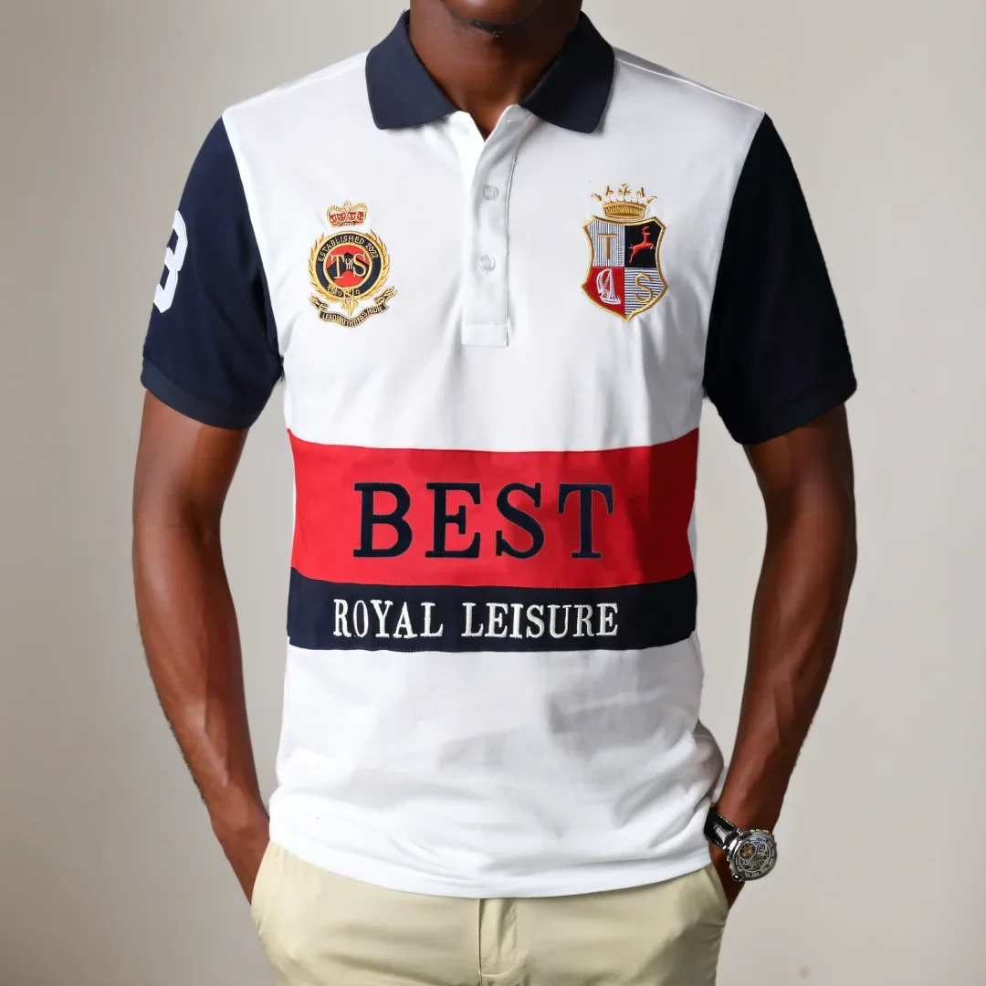 เสื้อโปโลบุรุษคุณภาพดีแขนสั้นสวมใส่เสื้อสบายๆ 100% Cotton Collaredเสื้อยืดขนาดใหญ่ 7xl