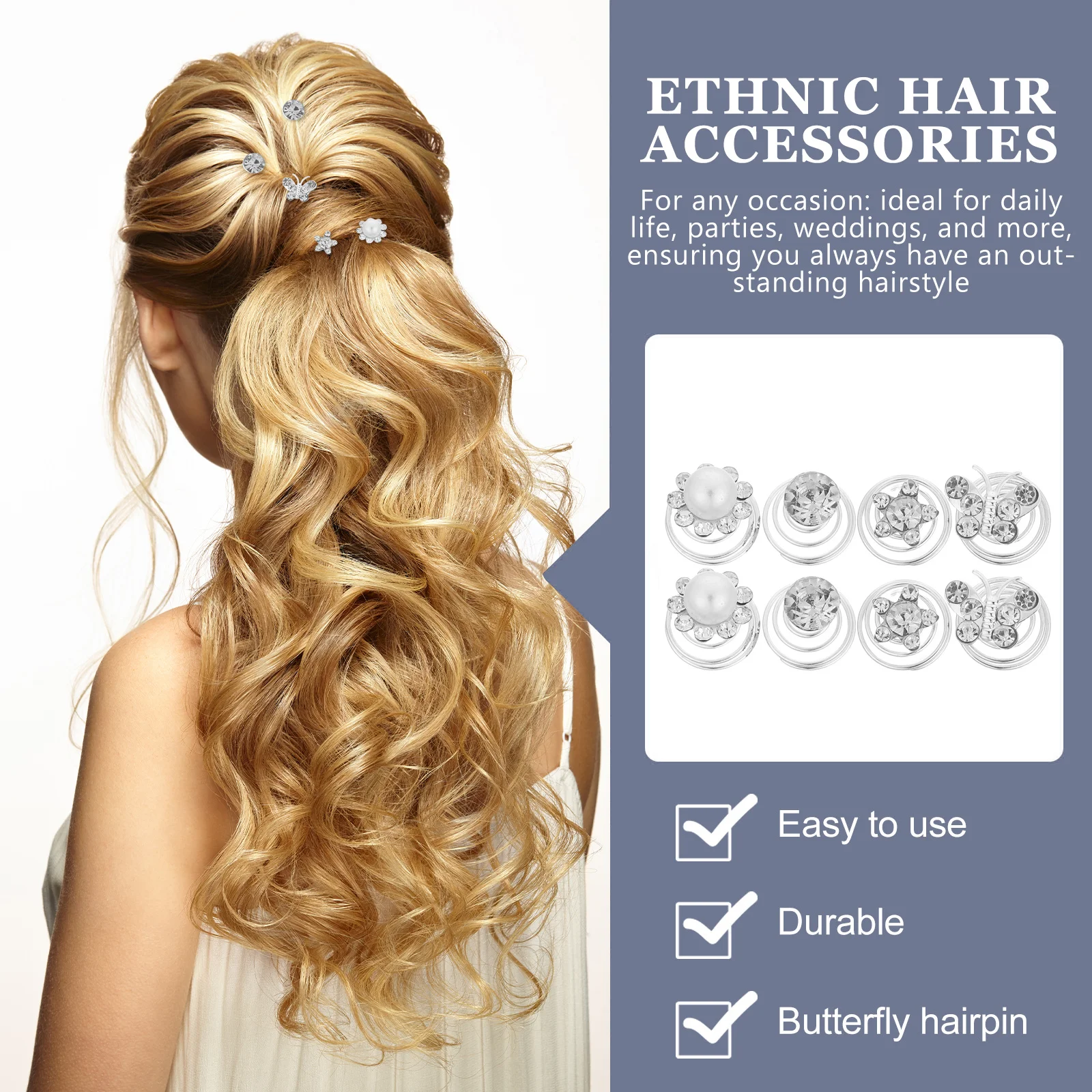 

60pcs Spiral Spring Hair Clips Rhinestone Pearl Flower Coil Hairpins For Women Girls Bridal Wedding Party Prom Styling Mini Hair