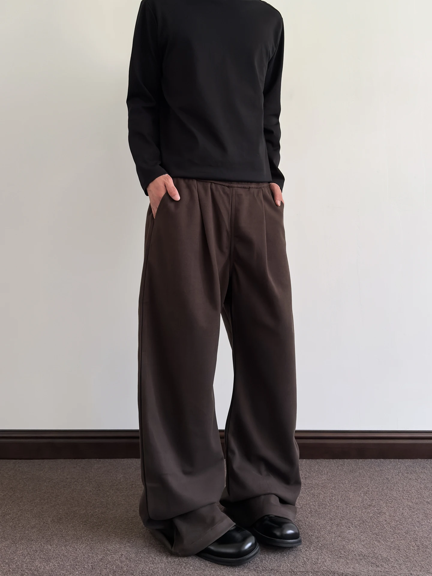 

a PUEE American Retro Splice Dstring Sports Sweatpants Men's CleanFit Straight Leg Micro Flared Slimming Casual Pants