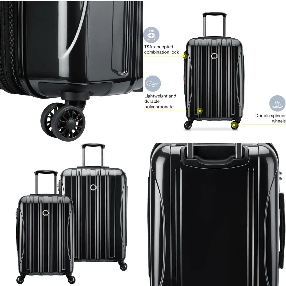 

2-Piece Expandable Hardside Spinner Luggage Set, Black, 21 & 24