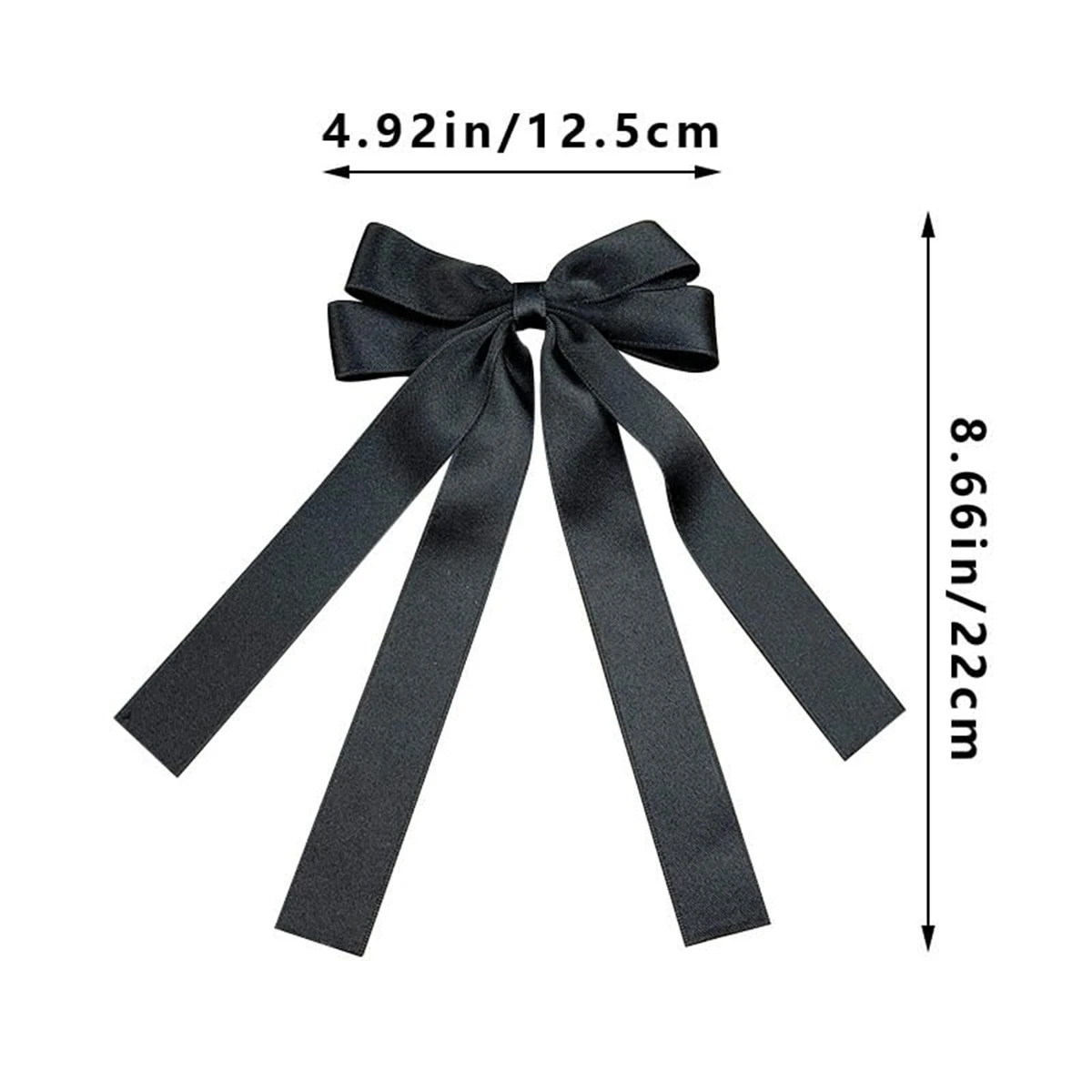 2 women\'s black and white simple bow streamer hairpin all girls hair accessories back hair clip