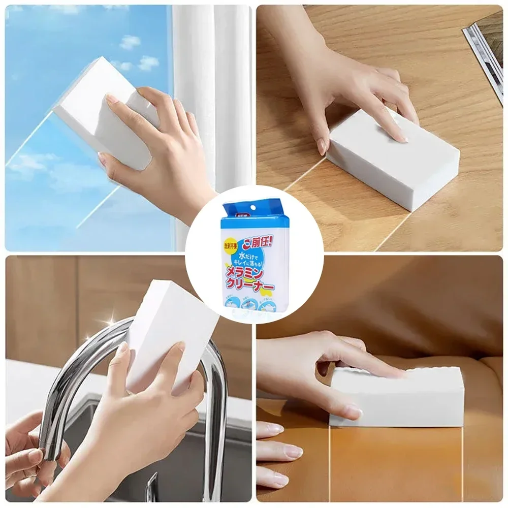 10pcs Magic Sponge Cleaner Multi-functional Melamine Cleaning Sponges For Kitchen Dish Pot Household Bathroom Cleaning Tools