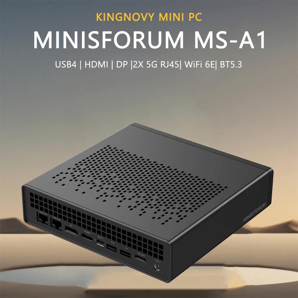 

MINISFORUM MS-A1 Mini Workstation AMD Ryzen 7 8700G(8C/16T, up to 5.1GHz) HDMI/DP/USB-C 3*Display Mini PC Radeon 780M Graphics