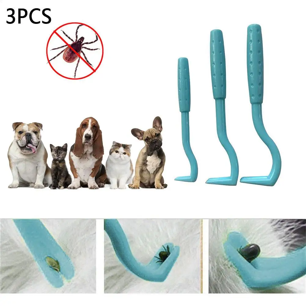 3pcs Remover Tweezer Tick Flea Remover Hook Tick Pull Pet Cat Dog Tick Clamp Accessories Pet Mite Flea Extractor Dog Accessory