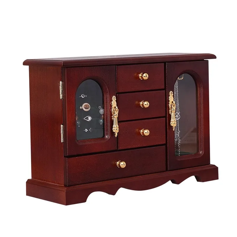 

Multi-layer packing and storage box wooden high-end display cabinet