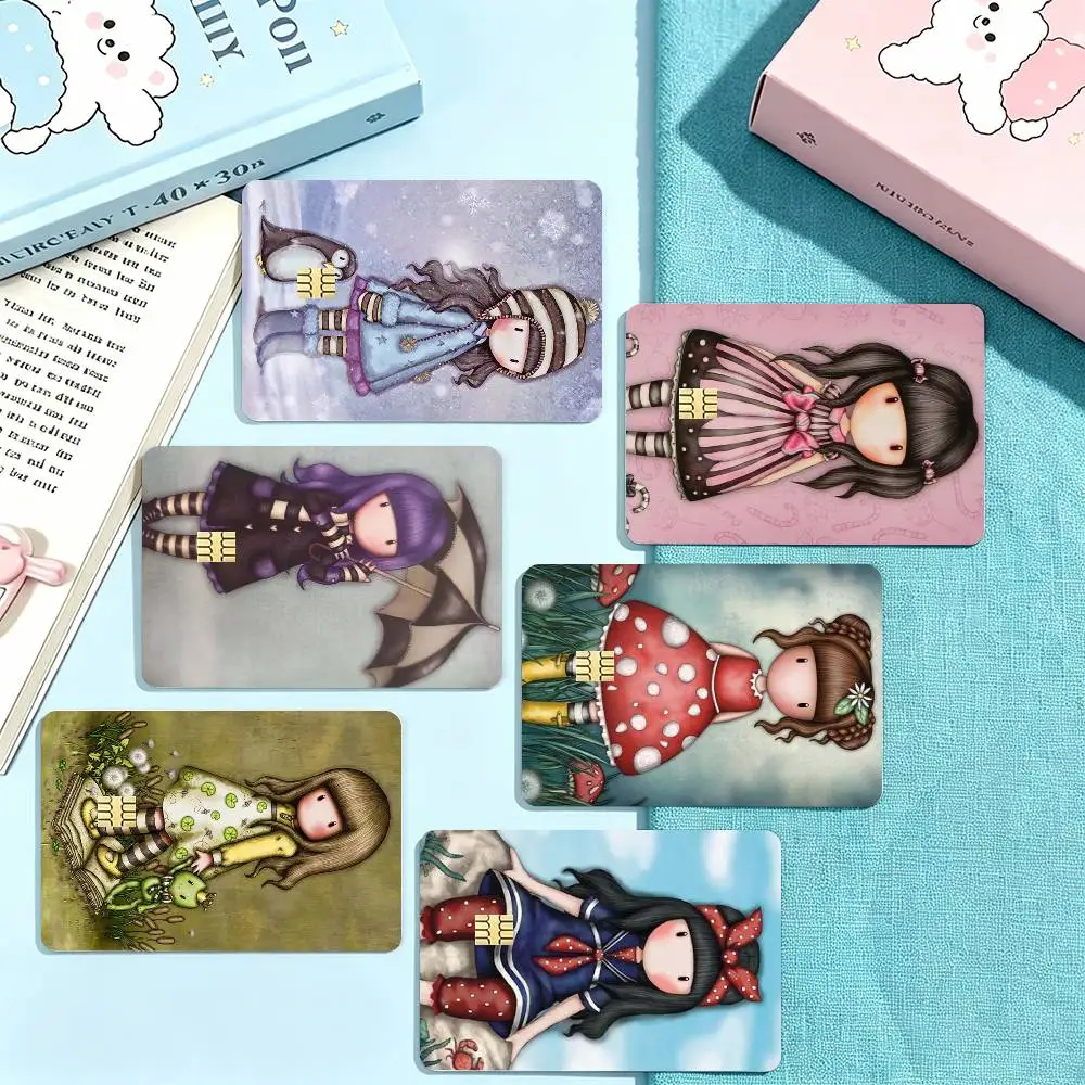 llustration Cute S-Santoro G-Gorjuss Credit Card HD Stickers Game Card Decal Small Chip Waterproof Sticker Gift