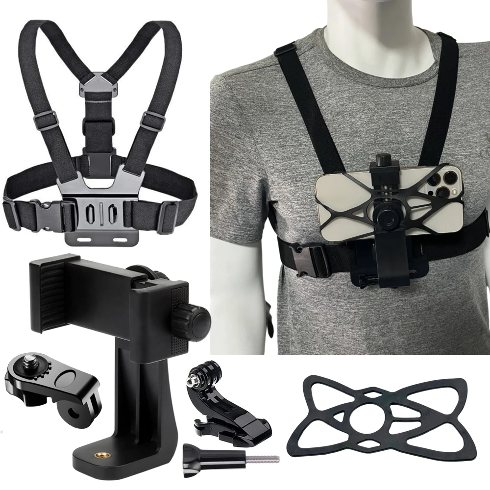 Telefon Brust Halterung Gurt Gürtel Harness Für 360 Mobile Handy Clip Halter Für iPhone 13 Xiaomi Samsung Gopro Hero 10 9 8 7 – Detail 8