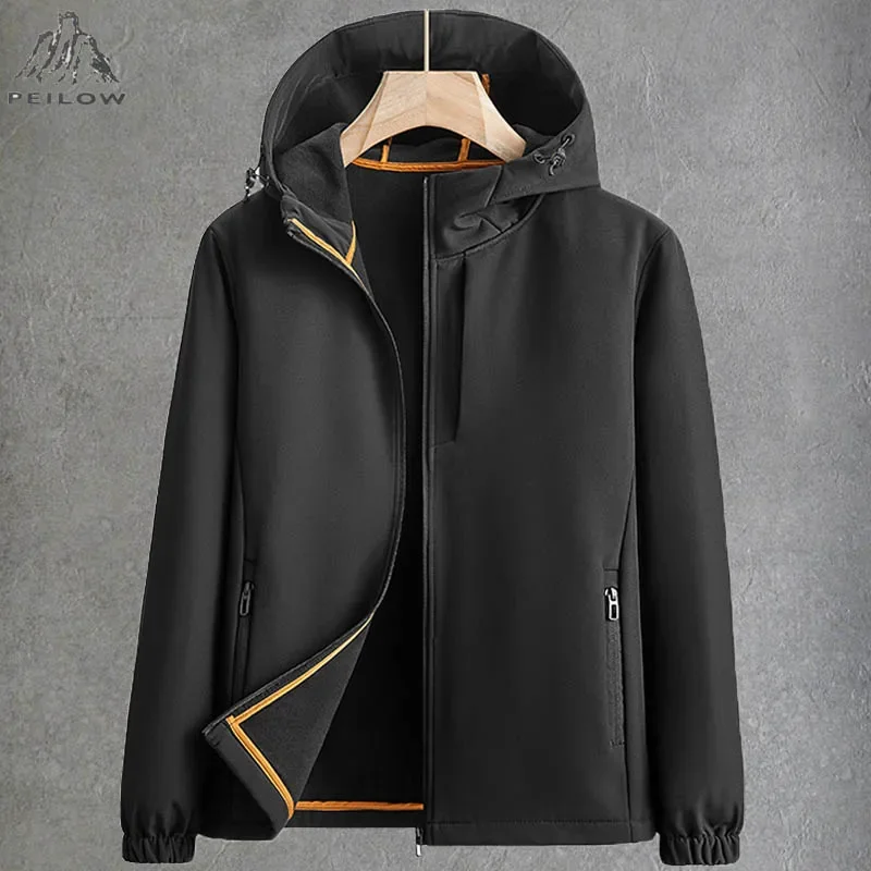 Plus Size 7XL 8XL Windbreakers Softshell Waterproof Jacket Men Hoodies Military Hiking Camping Jackets Winter Coat Men Clothing