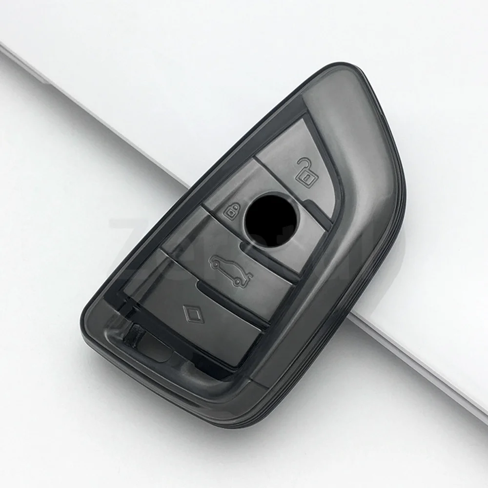 Transparent TPU Car Key Case Cover Shell Holder Fob For BMW X1 X3 X5 X6 X7 1 3 5 6 7 Series G20 G30 G11 F15 F16 G01 G02 F48 view 4