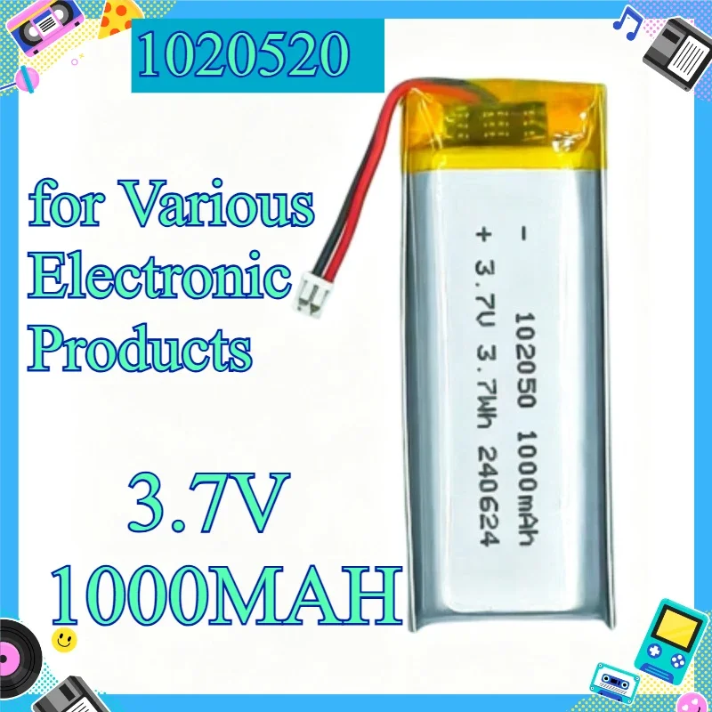 102050 3.7V 1000mAh Lithium Polymer Battery Multi-Models Multi-Specifications Li-Po Battery for Various Electronic Products