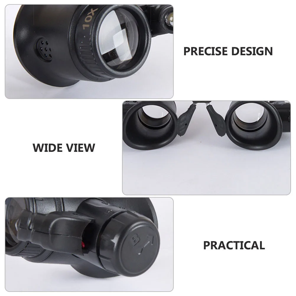 

LED Magnifier Head-Mounted Light 7x 10x 15x 25x Lenses White Black for Precise Work Jewelry Stamps Coins LED Magnifier