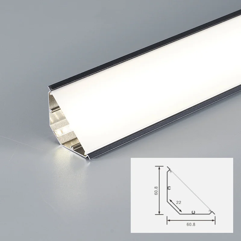 Plafond Led Aluminium Profiel Oppervlak Gemonteerde Muur Top Hoek Decoratie Indoor Sfeer Verlichting Lineaire Harde Balk Lichtlampen