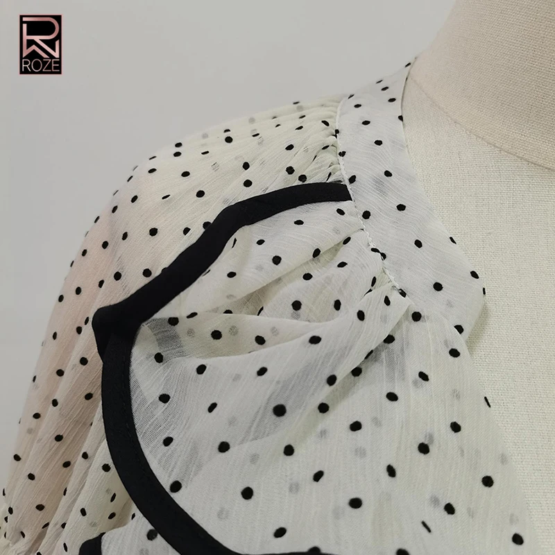 تقسم الكشكشة Casua بلوزة فضفاضة للنساء جولة الرقبة طويلة الأكمام تصميم فضفاض تحسس شيك قميص الإناث الاسلوب المناسب جديد #5