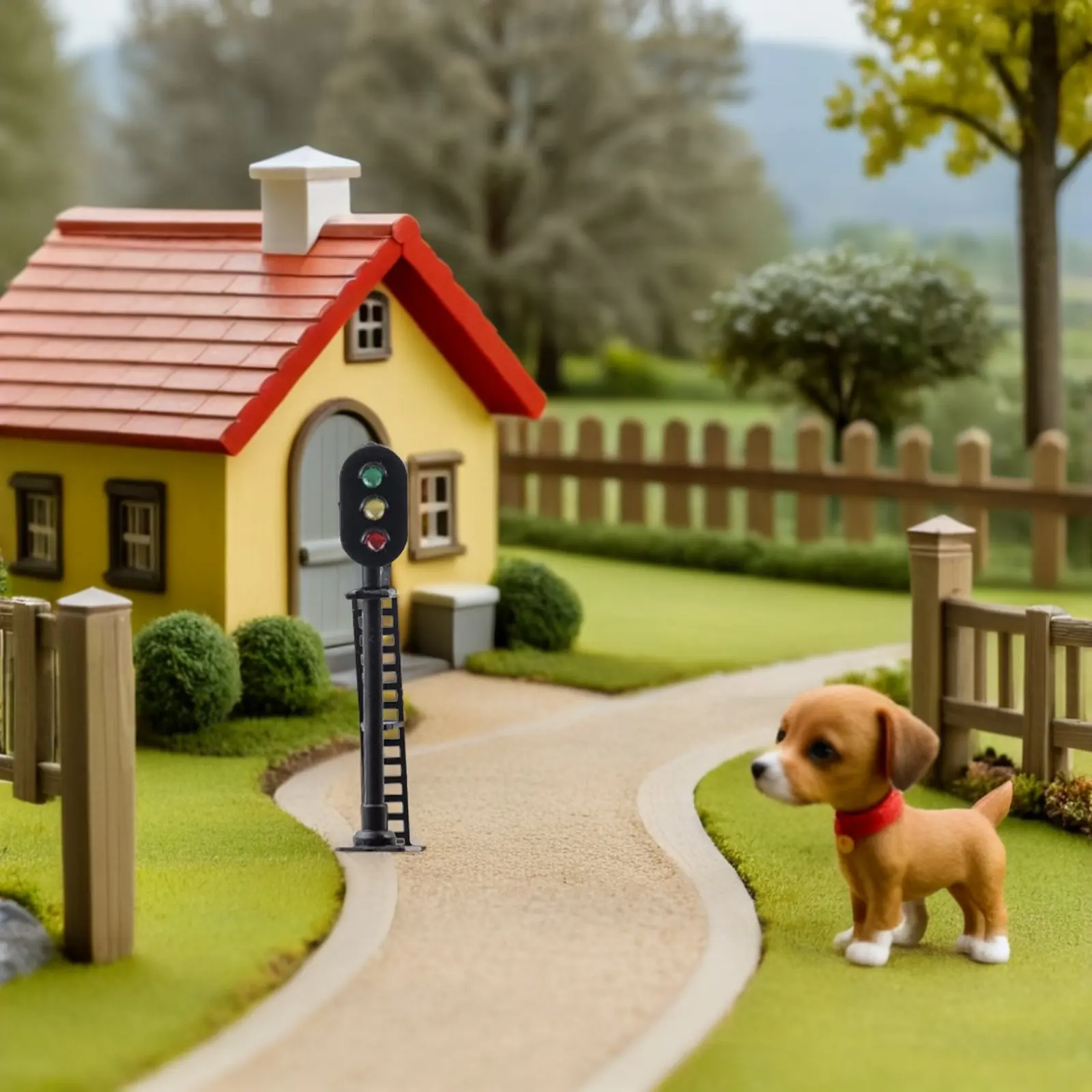 

Миниатюрный сигнальный светильник с 3 лампами (зеленый, желтый, красный) для железной дороги, поезда, светофора, макетов, микроландшафтов