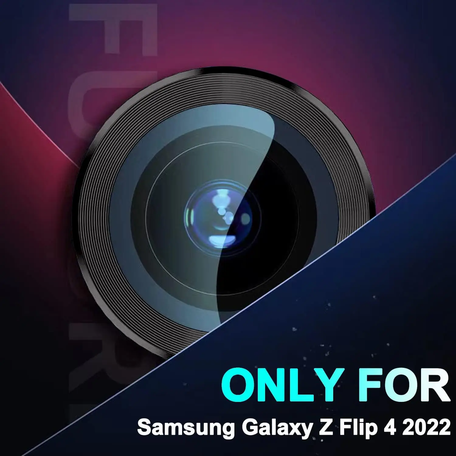 2Pcs Camera Metal Ring Protector For Samsung Z Flip 4 5 6 Lens Film Back Tempered Glass