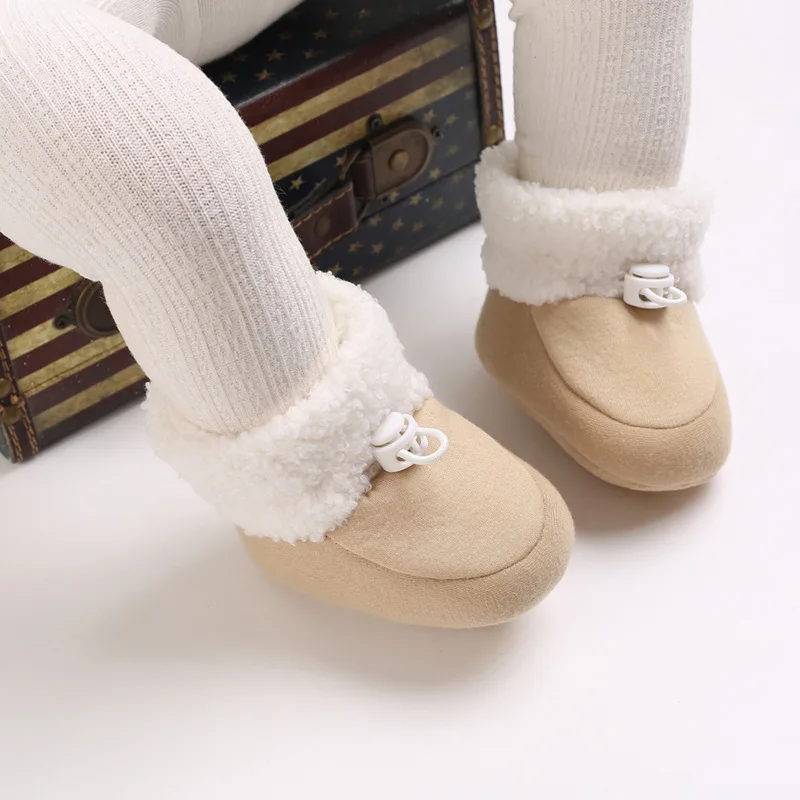 

0-1Y Winter Cute Cartoon Baby Boots for Boys and Girls Cotton Soft Sole Anti slip and Warm Preschool Children's Walking Shoes