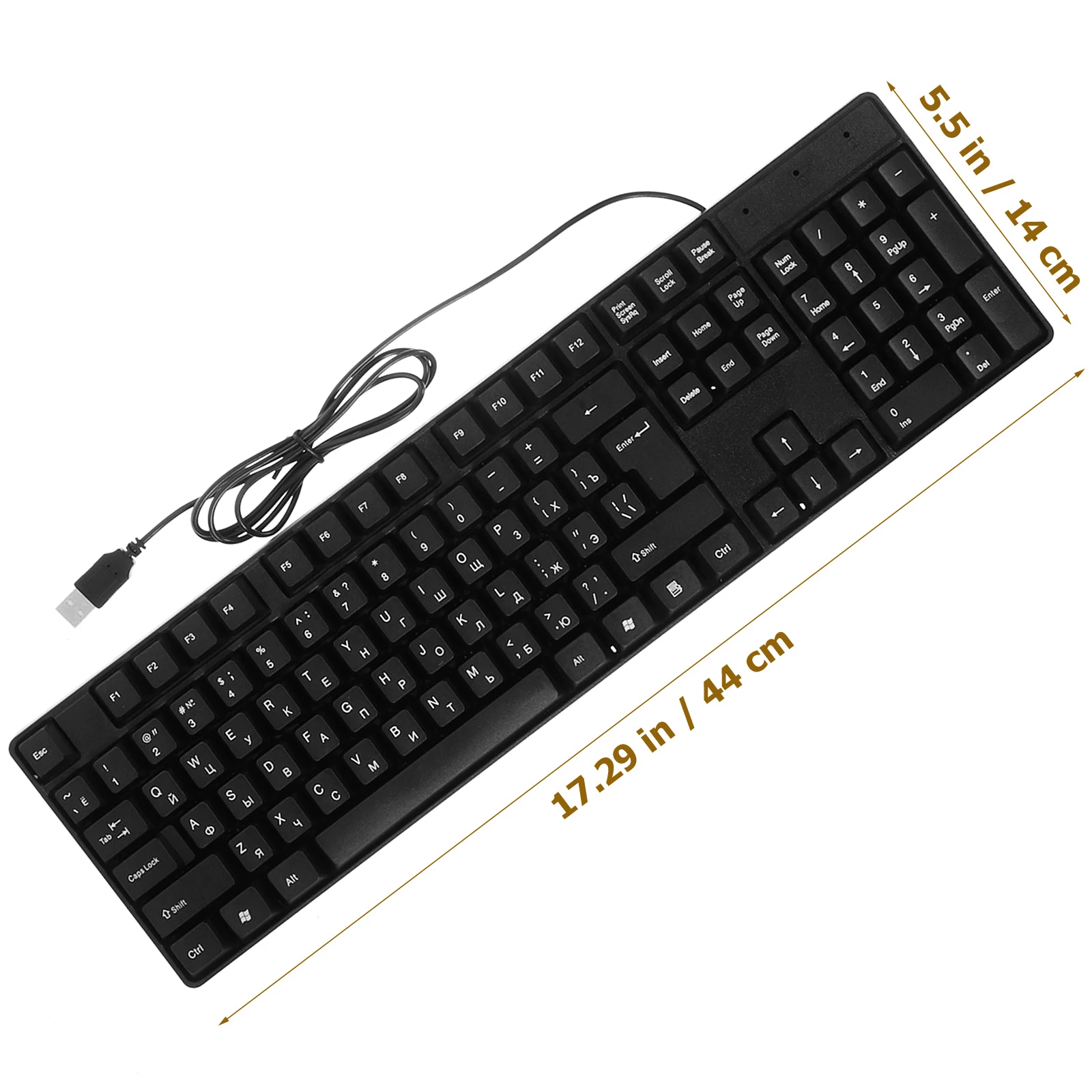 

Проводная клавиатура для настольного ноутбука, полноразмерная цифровая клавиатура из АБС-пластика, элегантный современный дизайн, надежная вилка