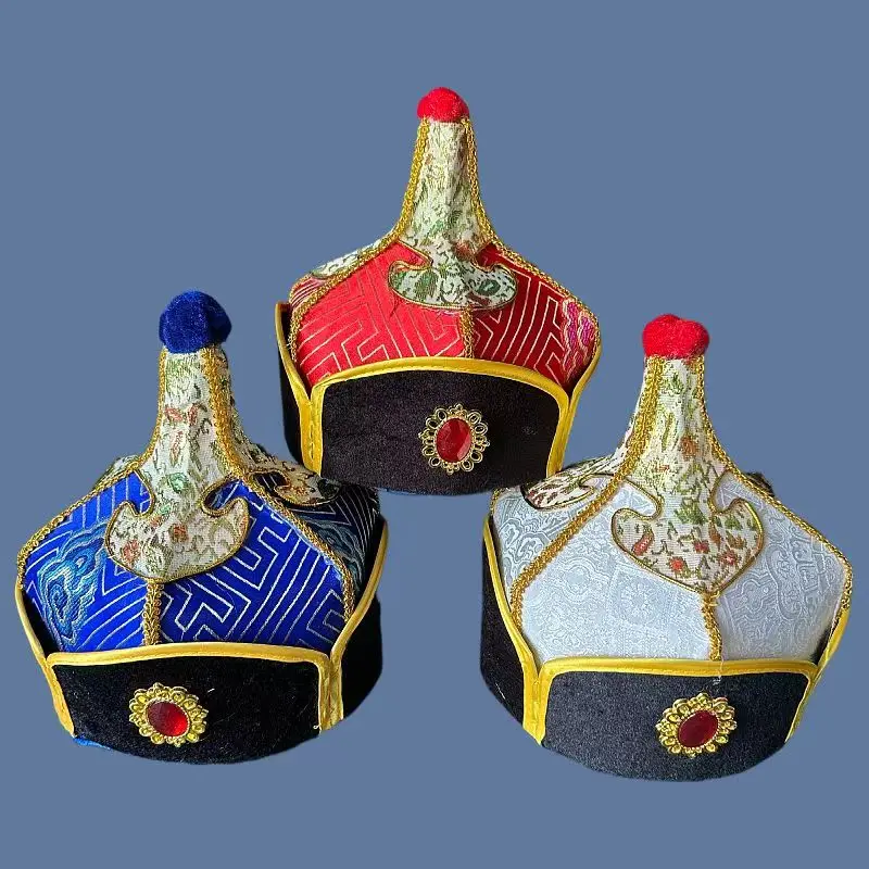 

Монгольские шапки в форме юрта, детская шляпа принцессы, фестиваль короля меньшинств, танцевальные шапки, синие танцевальные повязки, головной убор, костюм, хиджаб