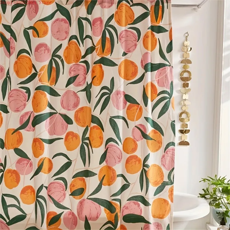 1pc pure polyester cartoon  -   With Hooks Waterproof Mildew Proof Easy Install Washable