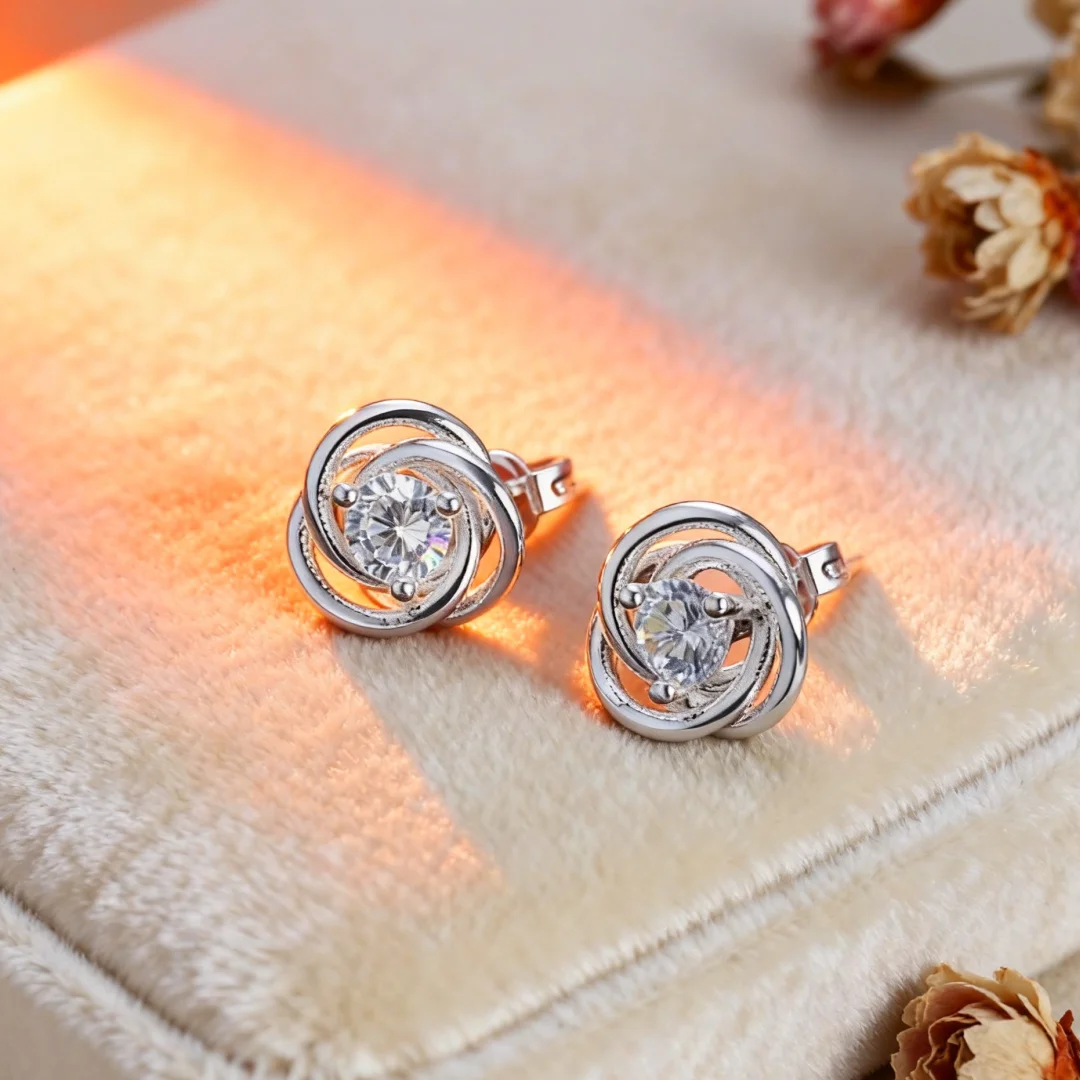 

New Original 925 Sterling Silver Shiny zircon studs Earrings for Women Luxury Fashion Party Wedding Accessories Jewelry Gifts