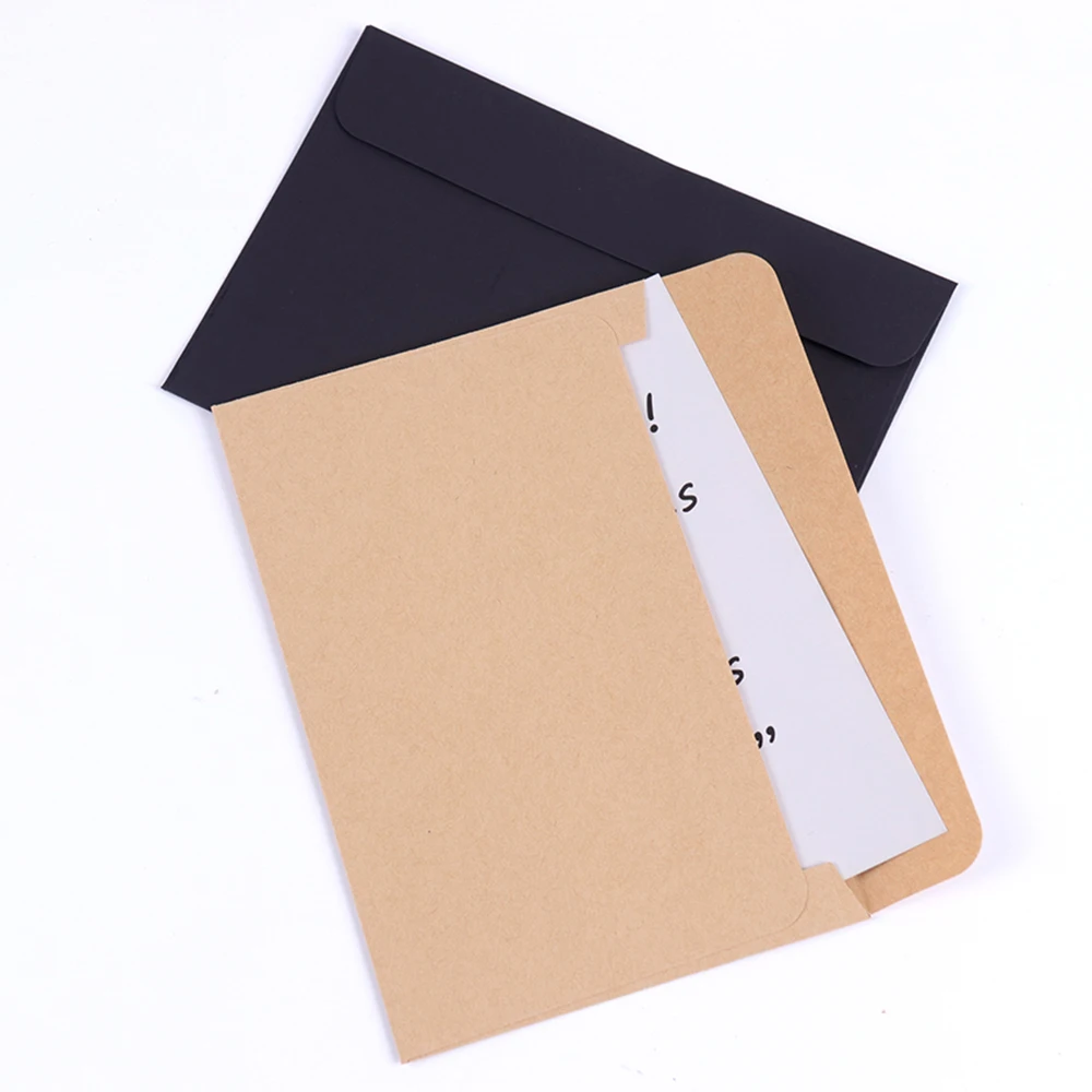 Retro de alta qualidade papel kraft estilo europeu convite preto vermelho envelopes de papel cartão de presente envelope carta suprimentos envelopes