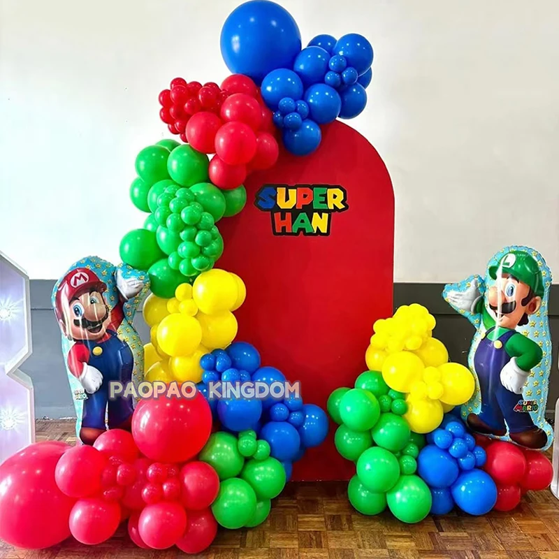 Mario Party Decoration Balloon Garland Arch Kit Colorful Latex Balloons Children Birthday Party Decor Baby Shower