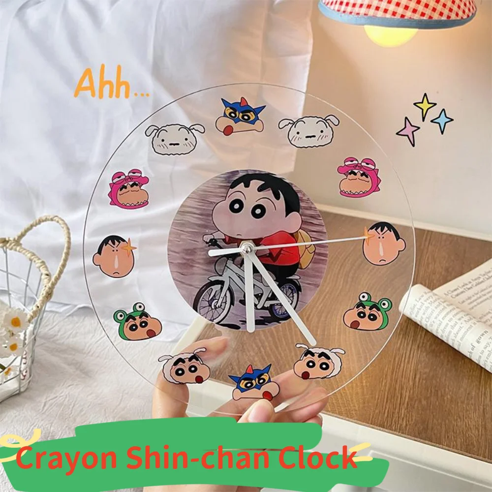 

Anime Crayon Shin-Chan Acrylic Clock Assembly Cartoon Home Wall Hanging Decoration Students Simple Desktop Decorate Clocks Gifts
