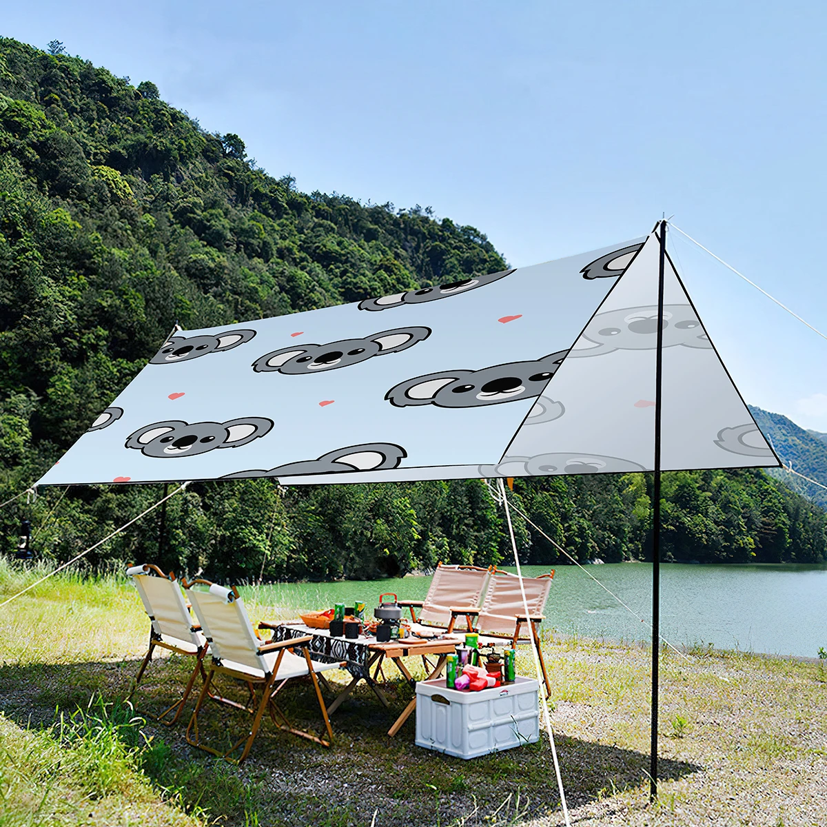 Portable and Lightweight Canopy,Cute Cartoon Koala Waterproof and UV-resistant Tent Suitable For Travel Beach Music Festival