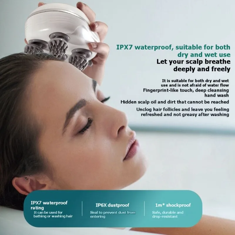 A27U Upgraded For Mini Electric For Smart Scalp Massager, Waterproof With Red Light Therapy For Relaxing And Massaging The Head