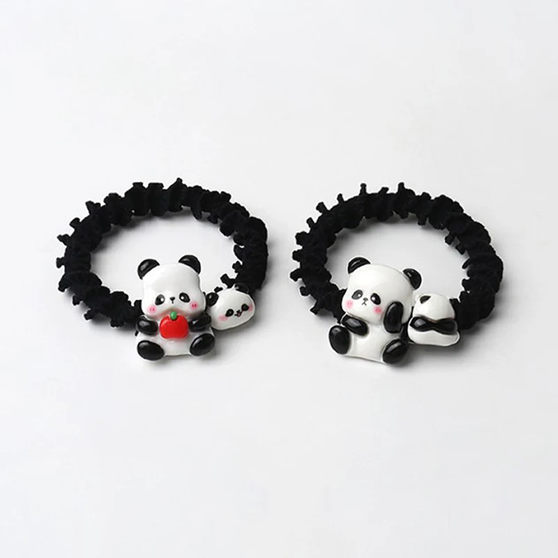 Cartoon Panda Hair Ties Lovely Elastic Animal Hairband For Women Rubber Band Ponytail Holder Scrunchies Hair Accessories