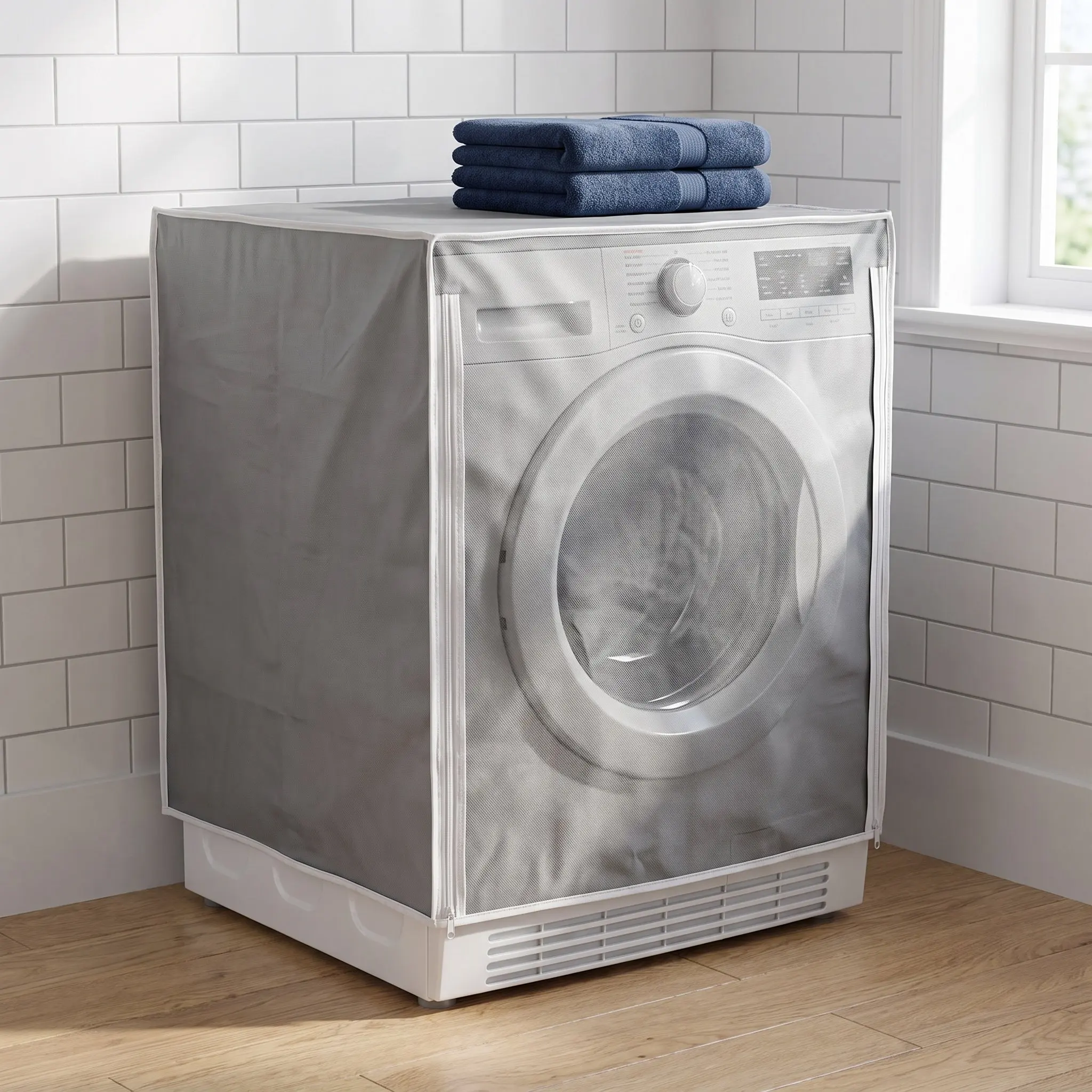 PEVA Top Loader Washing Machine Protector Cover For Sun Protection Insulation Waterproof Laundry Appliance Protector 85X63X62 Cm