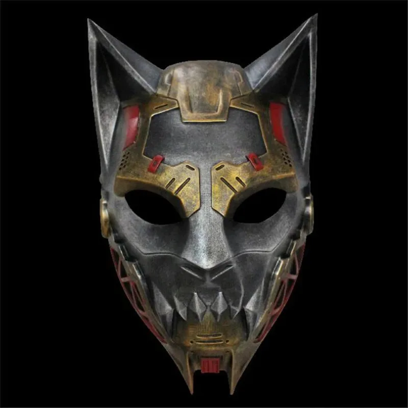 할로윈 펑크 동물 풀 페이스 성인 악마 악마 흰 늑대 머리 코스프레 마스크 hjk.5